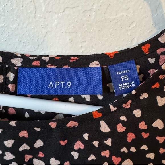 APT 9 MINI HEART BLOUSE PETITE SMALL - Picture 6 of 9